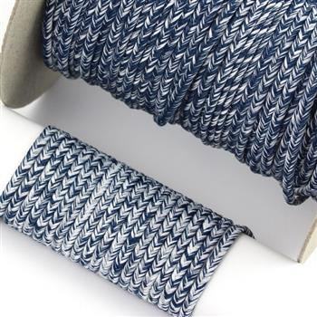 Sznurek sutasz POLSKI 3mm melanż biały + błękit pruski [1metr]