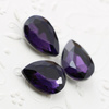 Kaboszon szklany łezka fasetowana fioletowa 18x13mm