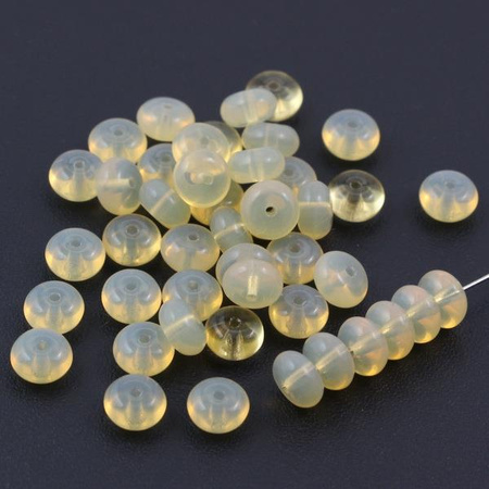 Oponka szklana żółta opalowa 7x4mm [10szt]