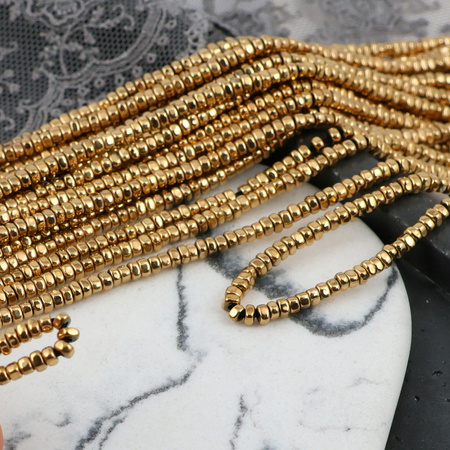 Hematyt złoty oponka 3x2mm [sznur 40cm]