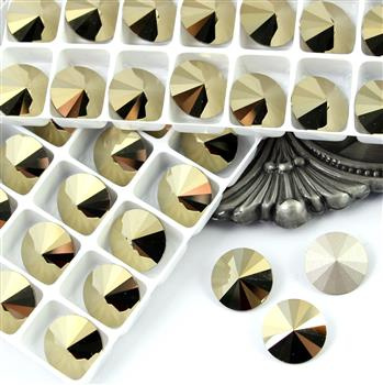 Preciosa Rivoli Maxima Starlight Gold 14mm [2szt]