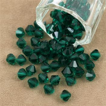 Preciosa Bicone Bead Rondelle Emerald 6mm [12szt]