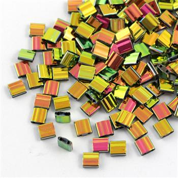 Miyuki Tila Beads 5x5x1,9mm Black Vitrail Full [30szt]