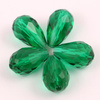 Kryształek szklany kropla fasetowana szmaragdowa 15x10mm