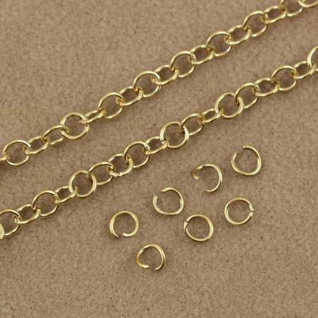 Ogniwo otwarte 4x0,7mm stal szlachetna pozłacana PVD [29cm=100szt]