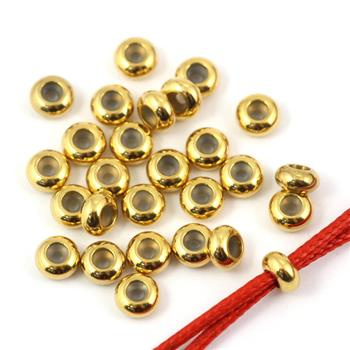 Stoper blokada z silikonem stal szlachetna pozłacana 8x4mm/3,5