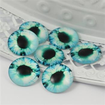 Kaboszon szklany z grafiką oko moneta 20mm