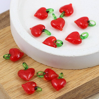 Zawieszka szklana serce18x12mm [4szt]