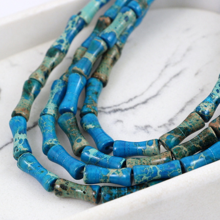 Jaspis lazurowe wybrzeże klepsydra słupek 13x5mm