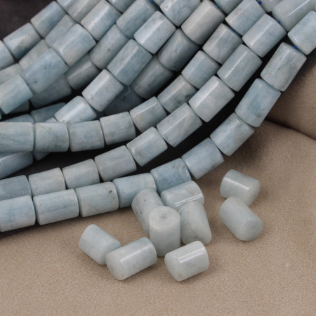 Akwamaryn wałek gładki 14x10mm