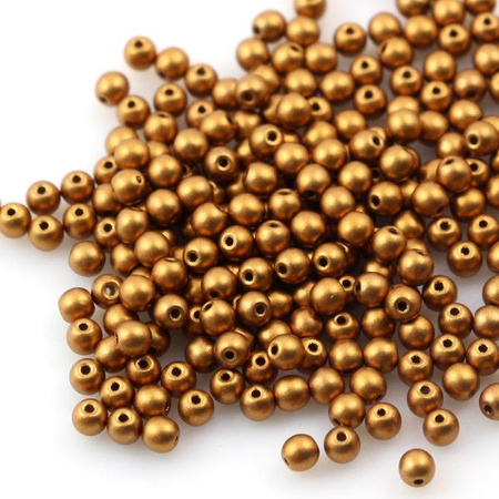 Round Beads Alabaster Metallic Brass 3mm [50szt]