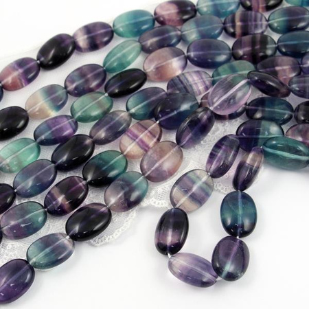 Fluoryt tęczowy owal gładki 18x13mm