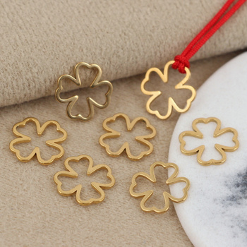 Zawieszka koniczyna stal szlachetna pozłacana 12mm