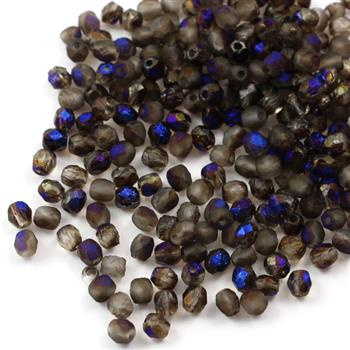 Fire Polish 4mm Crystal Etched Azuro Full [20szt]