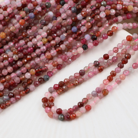 Spinel multikolor kula fasetowana 3mm [sznur 39cm]