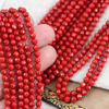 Koral czerwony kula fasetowana 4,5mm [sznur 40cm]