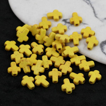 Howlit żółty krzyżyk 10x8mm