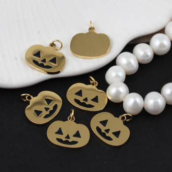 Zawieszka stal szlachetna dynia pozłacana 14x12mm