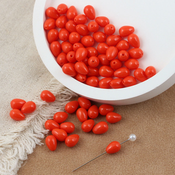 Koralik szklany kropla pomarańczowa 9x6mm