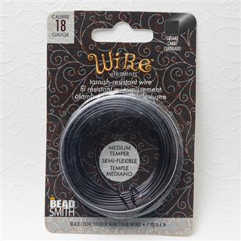 Beadsmith Drut miedziany kwadratowy BLACK 1mm/6,4m