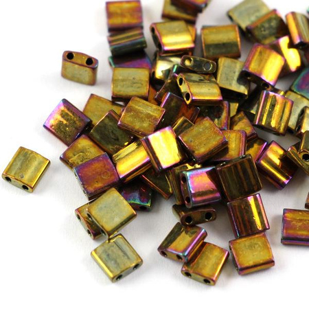 Miyuki Tila Beads 5x5x1,9mm Metallic Gold Iris [30szt]