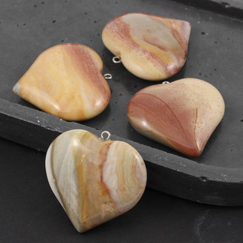 Jaspis brekcja zawieszka serce 40mm