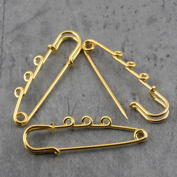 Baza broszki agrafka złota z ogniwami 50mm/3