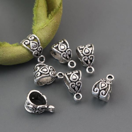 Krawatka metalowa ażurowa srebrna 14mm