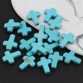 Howlit turkusowy krzyżyk 16x12mm