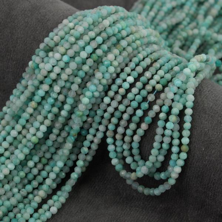 Amazonit rosyjski kula fasetowana 3mm [sznur 39cm]
