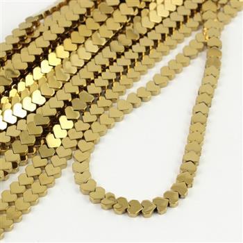 Hematyt złoty mini serce 4mm [10szt]