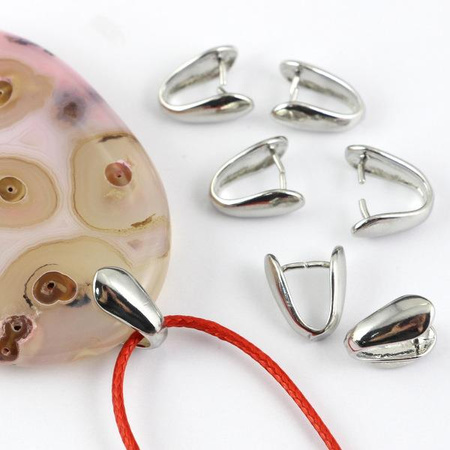 Krawatka metalowa srebrna gładka 12mm