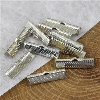 Końcówka do bransolet zaciskana srebrna 25mm [10szt]