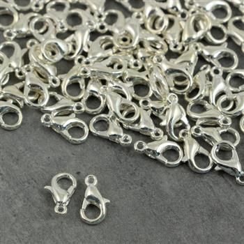 Zapięcie karabińczyk jasny srebrny 10x6mm