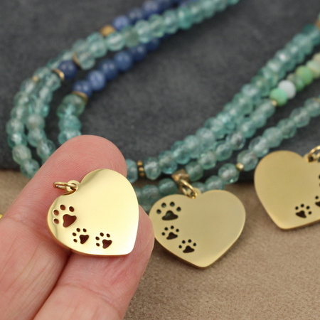 Zawieszka serce stal szlachetna pozłacana 19mm