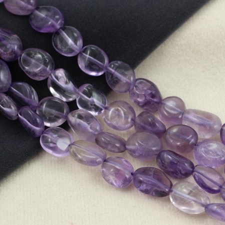 Ametyst gładka bryłka owalna 7-13mm