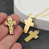 Zawieszka krzyż stal szlachetna pozłacana 25x15mm