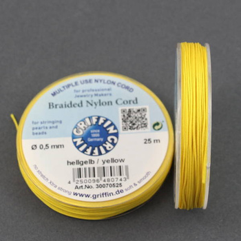 Griffin sznurek nylonowy żółty 0,5mm [1 szpula/25 m]