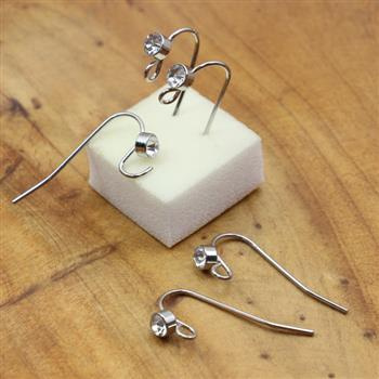 Bigle otwarte z cyrkonią srebrne 24x12mm [1 para]