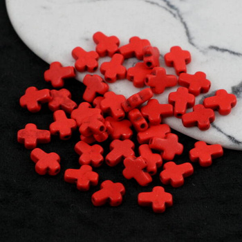 Howlit czerwony krzyżyk 10x8mm