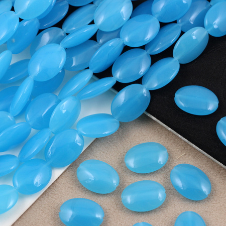 Jadeit owal gładki niebieski 18x13mm