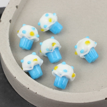 Szklany cupcake niebieski 15mm [1szt]