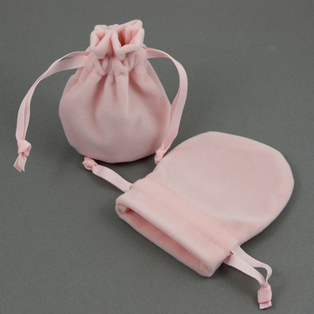 Sakiewka z weluru różowa 10x8cm