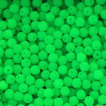 Round Beads Neon Mat - Green 3mm [50szt]