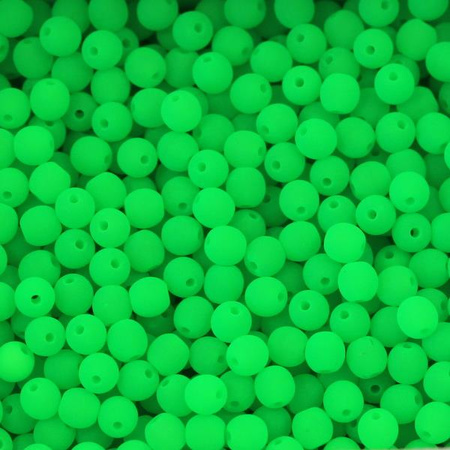 Round Beads Neon Mat - Green 3mm [50szt]