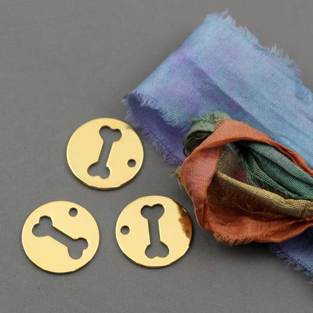 Zawieszka kość pozłacana 16mm