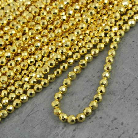 Hematyt kula fasetowana light gold 6mm [sznur 40cm]