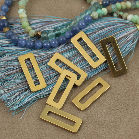 Baza ramka łącznik prostokąt stal szlachetna pozłacana 20x8mm