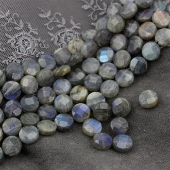 Labradoryt moneta fasetowana 10mm