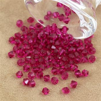 Preciosa Bicone Bead Rondelle Fuchsia 4mm [20szt]